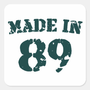 Made in 1989 vierkante sticker