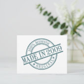 Made in 2009 Birth Year Round Rubber Stamp Logo Briefkaart (Staand voorkant)