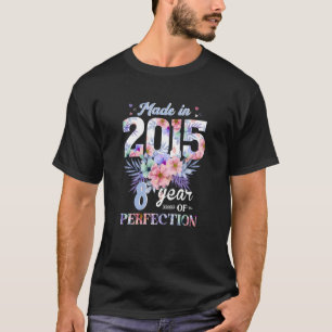 Made in 2015 Floral 8 jaar oud 8 jaar oud 8 jaar o T-shirt