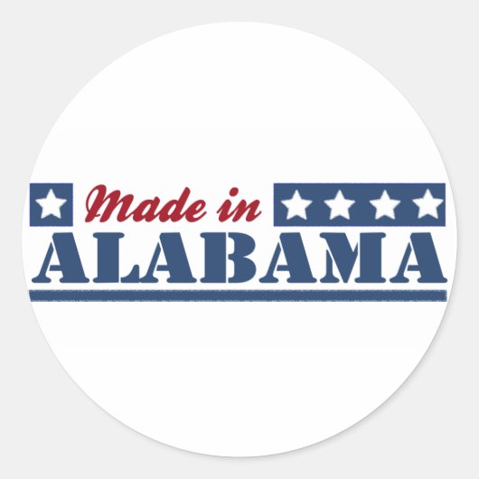 Made in Alabama Ronde Sticker (Voorkant)