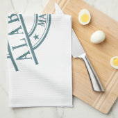 Made in Alabama Stamp Logo Green Kitchen Towel Theedoek (Quarter Fold)