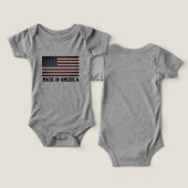 Made in America baby bodysuit with American flag (Design Recto & Verso)