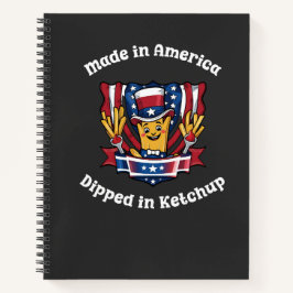 Made in America Dipped in Ketchup Funny Patriot Notitieboek