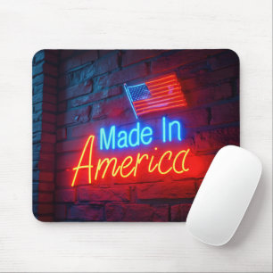 Made in America Neon teken op baksteen Muismat