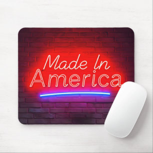 Made in America Neon teken op baksteen Muismat