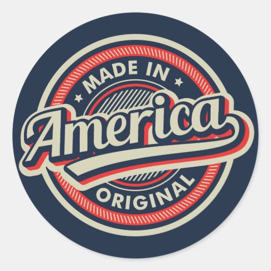 Made in America Original Ronde Sticker (Voorkant)