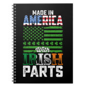 Made in America with Irish Parts St Patrick's Day Notitieboek (Voorkant)