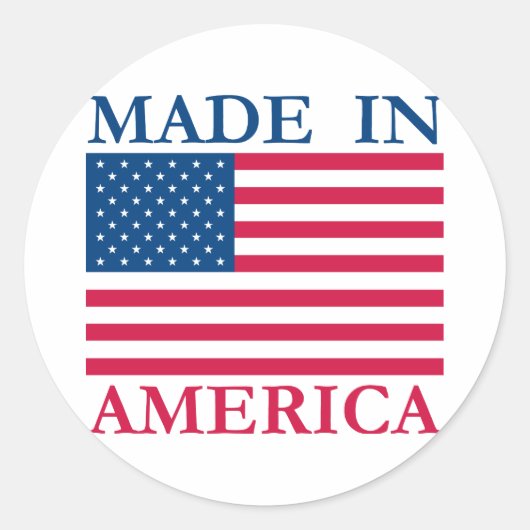 Made in Amerika Ronde Sticker (Voorkant)