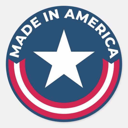 Made in Amerika Ronde Sticker (Voorkant)