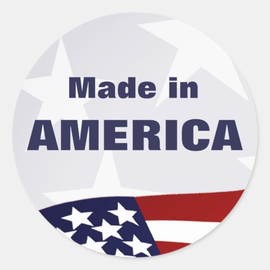 Made in Amerika Ronde Sticker (Voorkant)