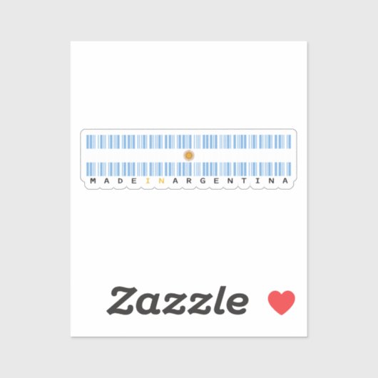 Made in Argentina Barcode Flag Sticker (Vel)