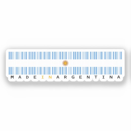Made in Argentina Barcode Flag Sticker (Voorkant)