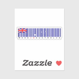 Made in Australia Barcode Flag Sticker
