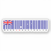 Made in Australia Barcode Flag Sticker (Voorkant)