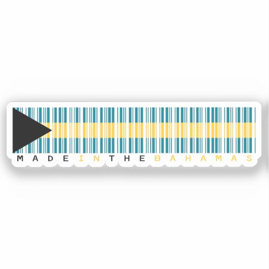 Made in Bahamas Barcode Flag Sticker (Voorkant)
