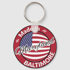 Made in Baltimore Maryland USA Flag Sleutelhanger