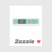Made in Bangladesh Barcode Flag Sticker (Feuille)