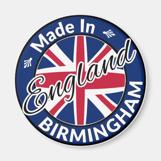 Made in Birmingham England Union Jack Flag Magneet (Voorkant)
