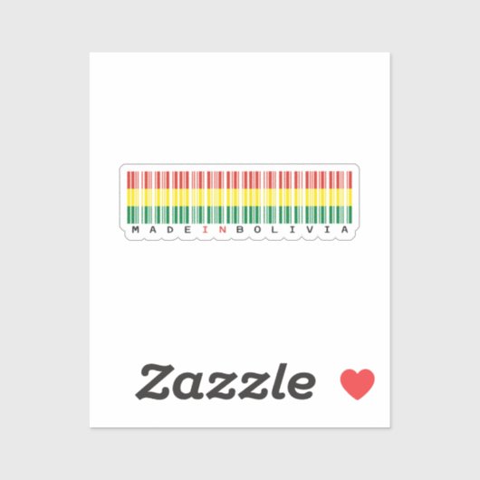 Made in Bolivia Barcode Flag Sticker (Vel)