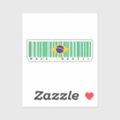 Made in Brazil Barcode Flag Sticker (Vel)