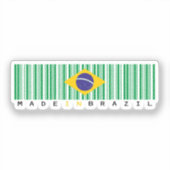 Made in Brazil Barcode Flag Sticker (Voorkant)