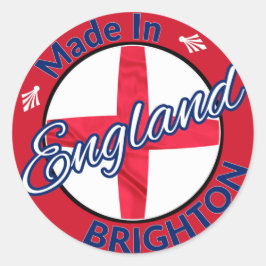 Made in Brighton England St George Flag Ronde Sticker