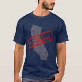 Made in California Grunge Map Navy Blue T-shirt (Devant)