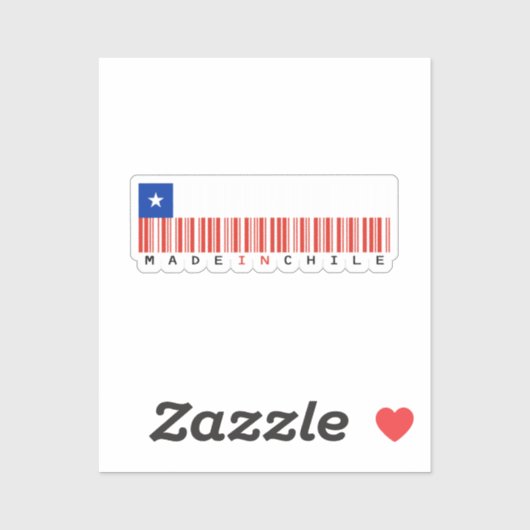 Made in Chile Barcode Flag Sticker (Vel)