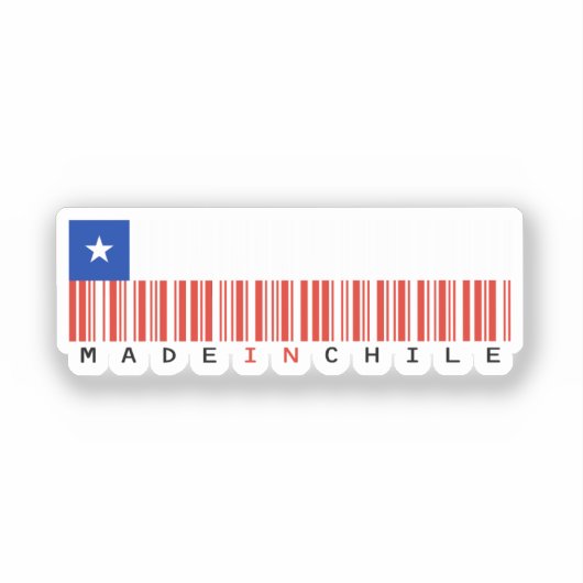 Made in Chile Barcode Flag Sticker (Voorkant)