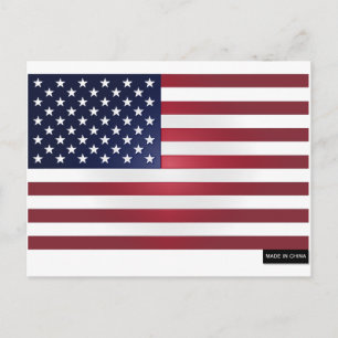 Made in China - Amerikaanse vlag Briefkaart