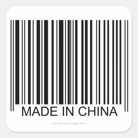Made in China Vierkante Sticker (Voorkant)