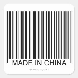 Made in China Vierkante Sticker