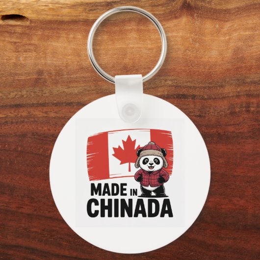 Made in Chinada Panda – Chinese Canadian Sleutelhanger (Voorkant)