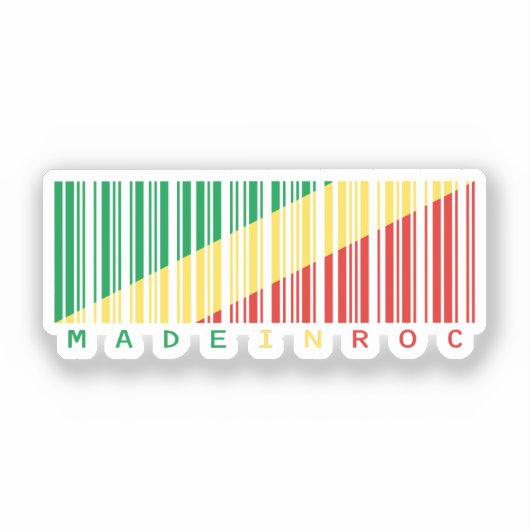 Made in Congo Barcode Flag Sticker (Recto)