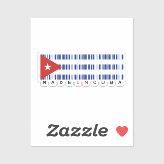 Made in Cuba Barcode Flag Sticker (Vel)