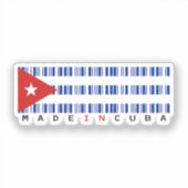 Made in Cuba Barcode Flag Sticker (Voorkant)