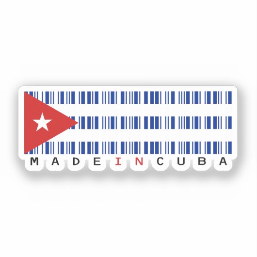 Made in Cuba Barcode Flag Sticker (Voorkant)