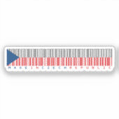 Made in Czech Republic Barcode Flag Sticker (Voorkant)