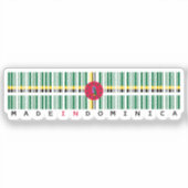 Made in Dominica Barcode Flag Sticker (Voorkant)