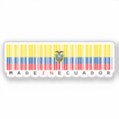 Made in Ecuador Barcode Flag Sticker (Voorkant)