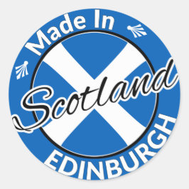 Made in Edinburgh Scotland Saltire Flag Ronde Sticker