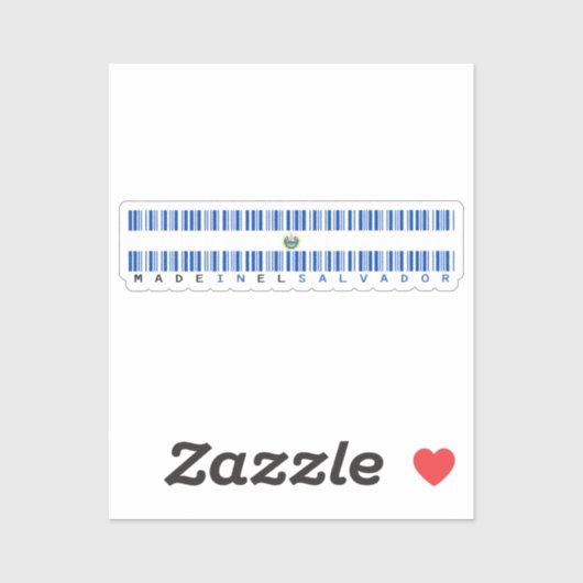 Made in El Salvador Barcode Flag Sticker (Vel)