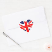 Made in England-Union Jack Flag-Heart Shape Hart Sticker (Envelop)