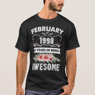 Made in February 24 Old 1998 24th Bir T-shirt