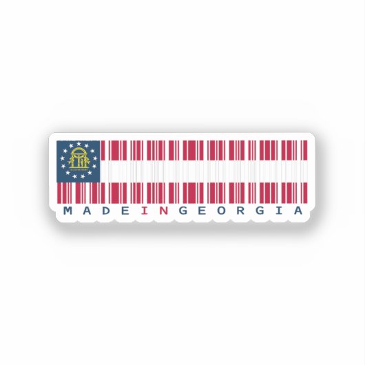 Made in Georgia Barcode Flag Sticker – State Pride (Voorkant)