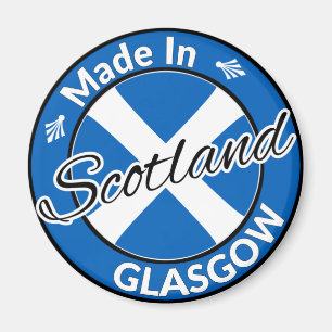 Made in Glasgow Scotland Saltire Flag Magneet