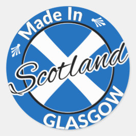 Made in Glasgow Scotland Saltire Flag Ronde Sticker