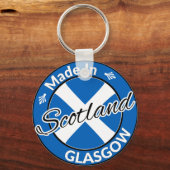 Made in Glasgow Scotland Saltire Flag Sleutelhanger (Voorkant)