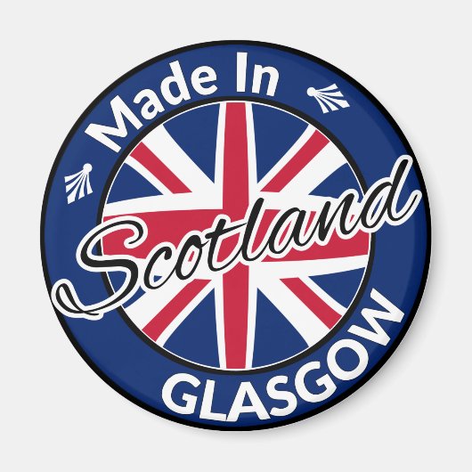 Made in Glasgow Scotland Union Jack Flag Magneet (Voorkant)