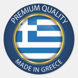 Made in Greece Flag, Grieks kunstzegel, Pictogram Ronde Sticker